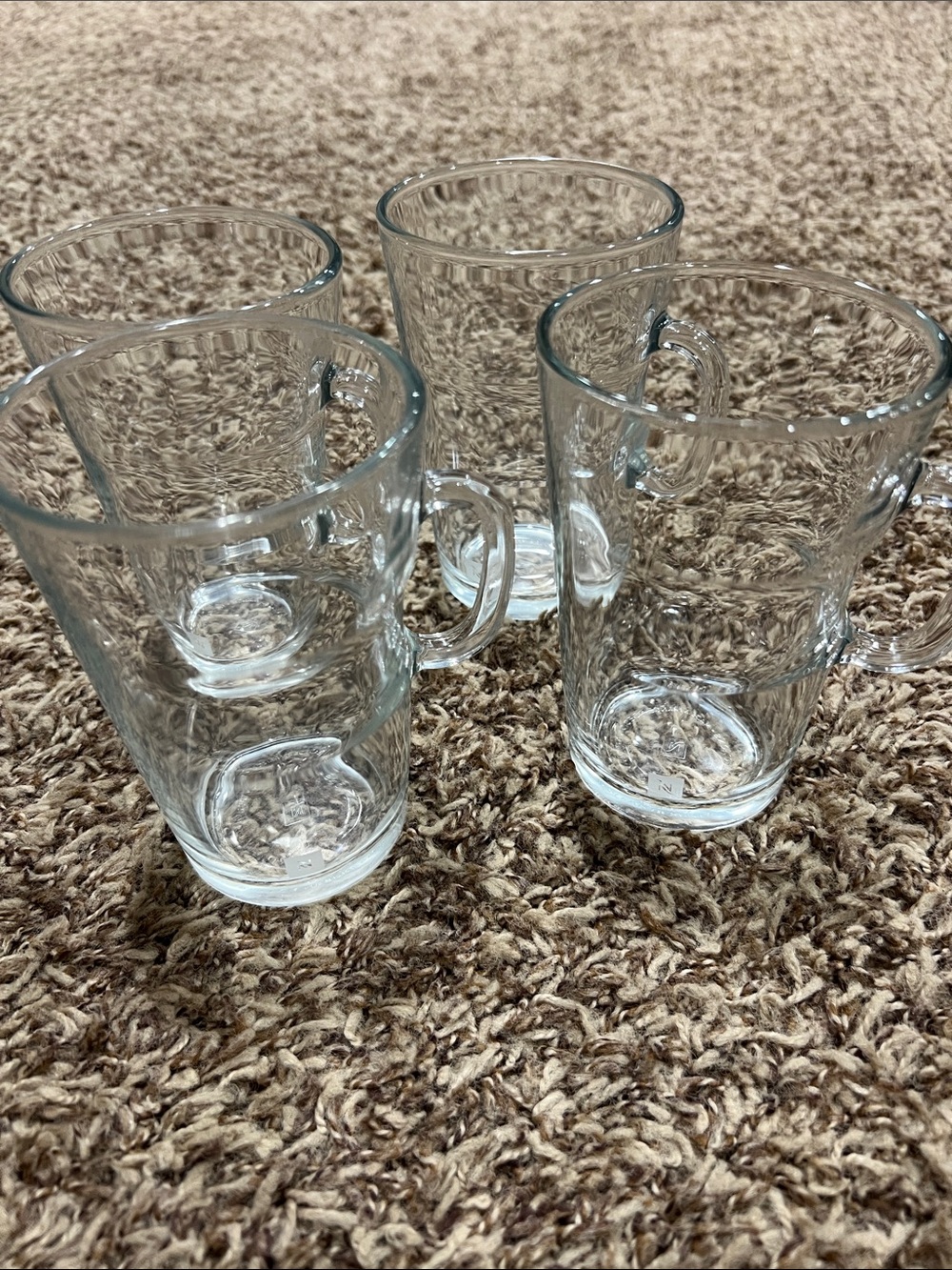 4 Nespresso 13 oz glass mugs